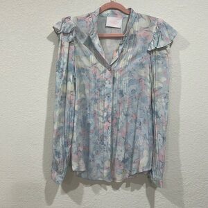 SELKIE Tuxedo Blouse in Monet